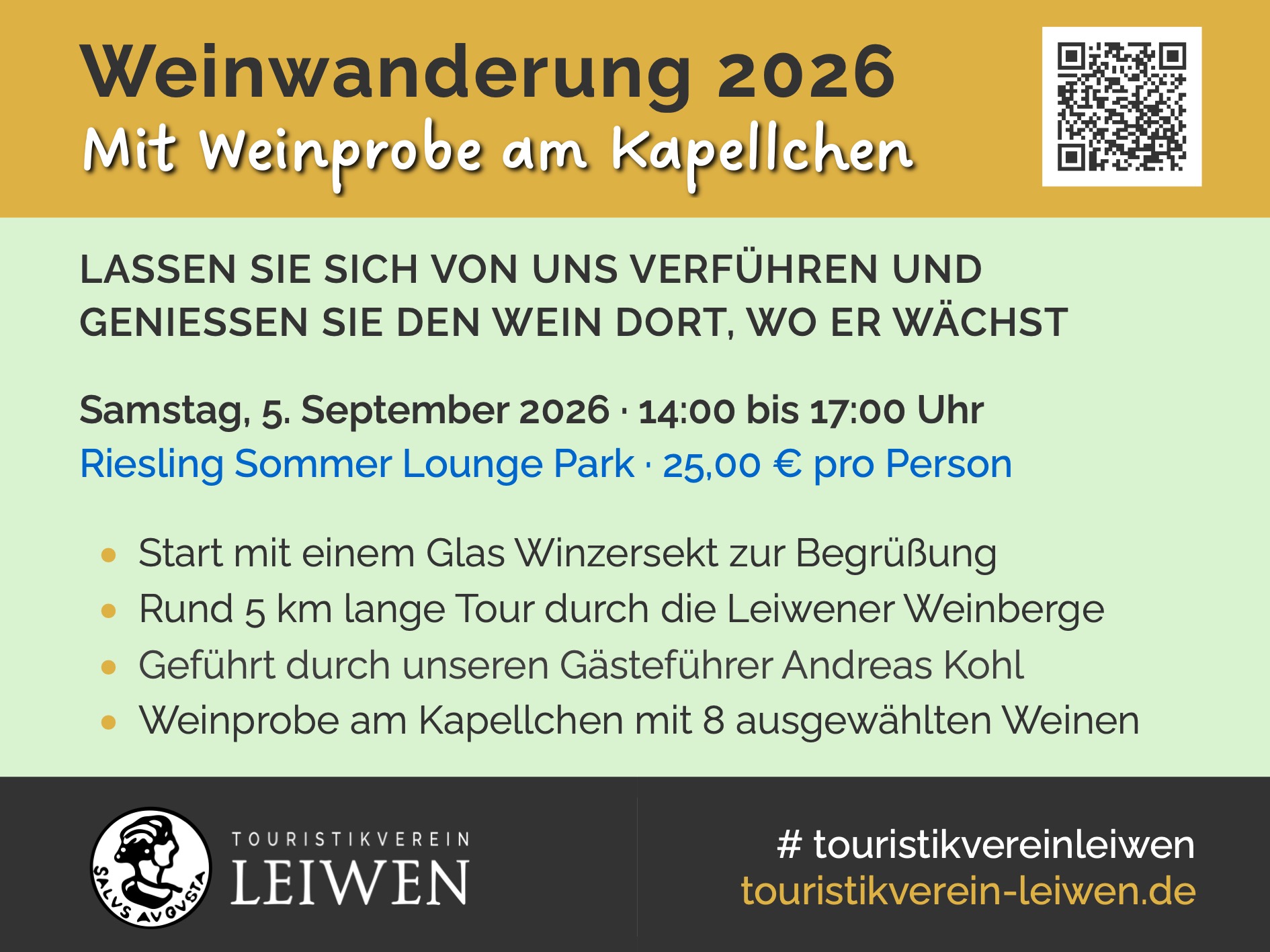 Weinwanderung 2026 · Mit Weinprobe am Kapellchen